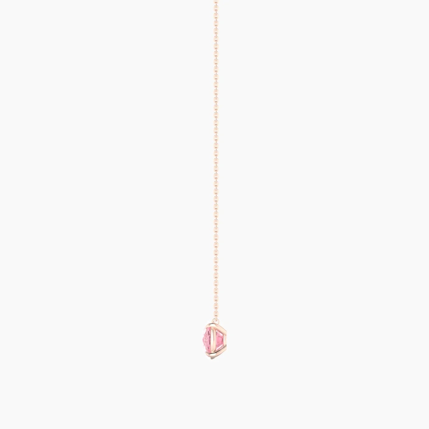 Solitaire | 18k Rose Gold 3 ct Pink Lab Diamond Cushion Cut Pendant