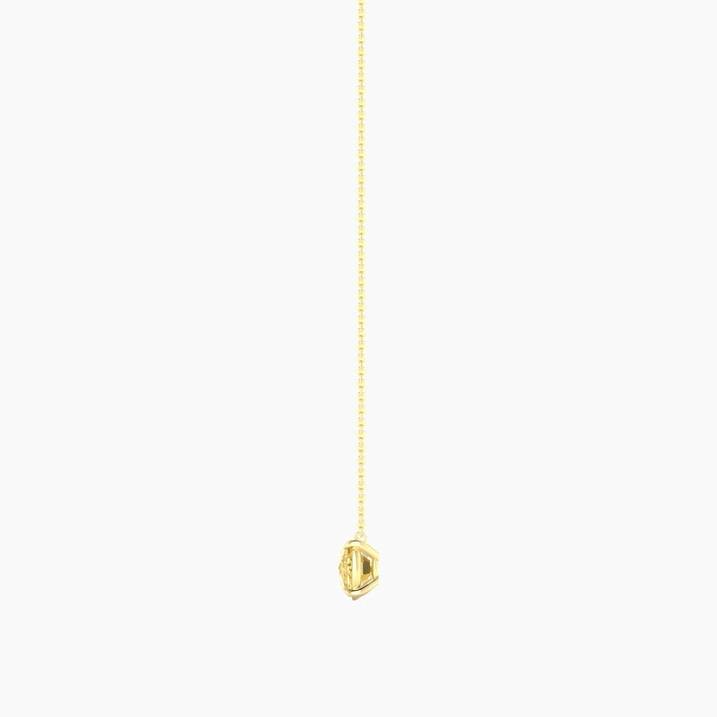Solitaire | 18k Yellow Gold 3 ct Yellow Lab Diamond Cushion Cut Pendant