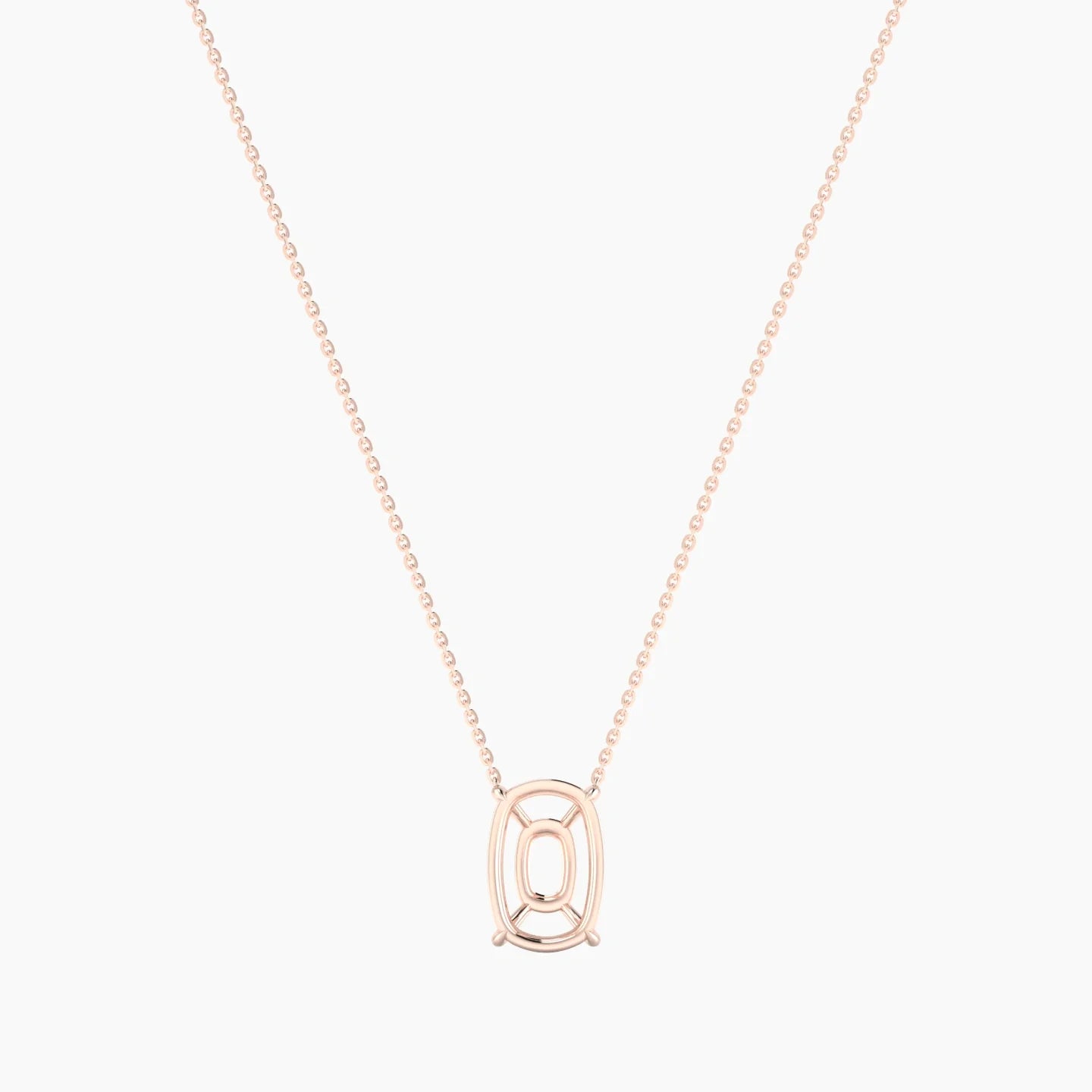 Solitaire | 18k Rose Gold 5-7.99 ct Cushion Cut Pendant Setting