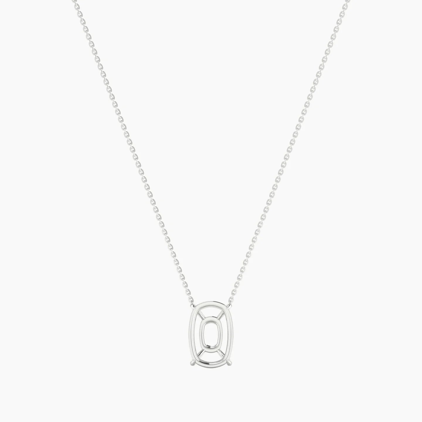 Solitaire | 18k White Gold 5-7.99 ct Cushion Cut Pendant Setting