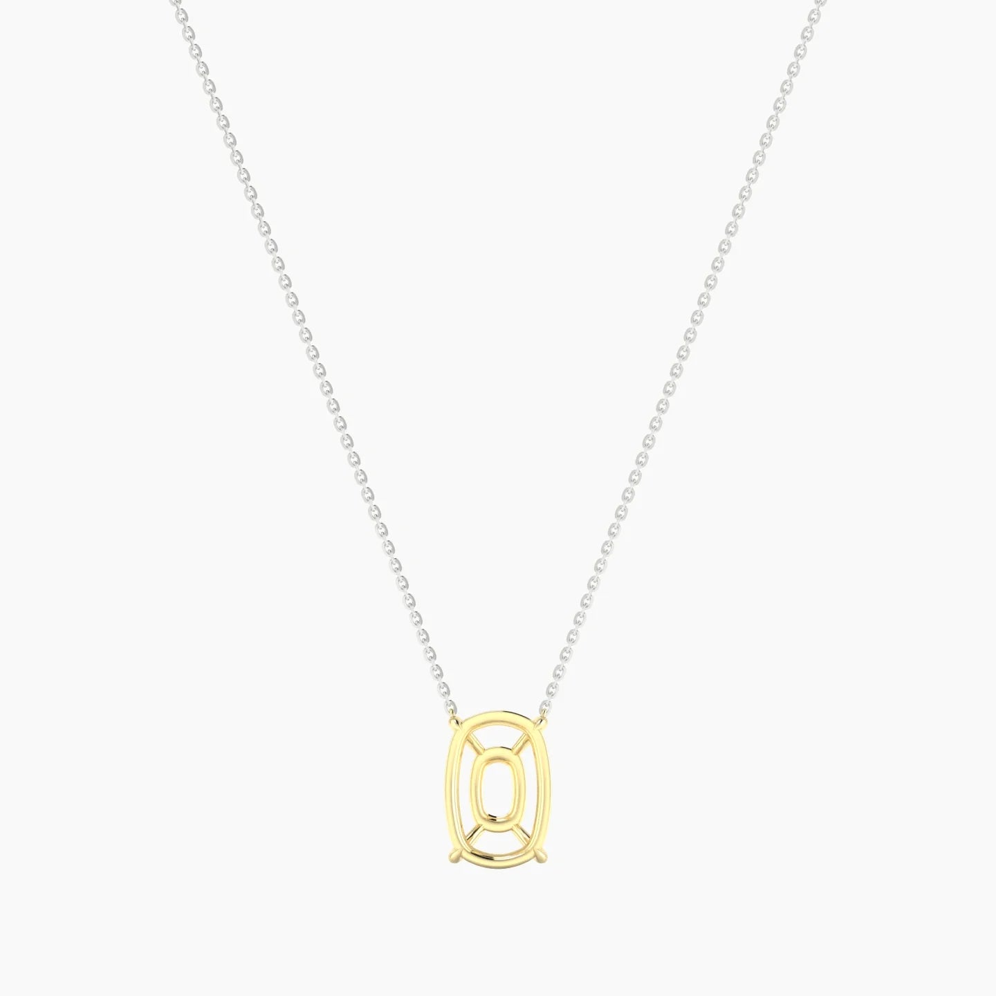 Solitaire | 18k White & Yellow Gold 5-7.99 ct Cushion Cut Pendant Setting