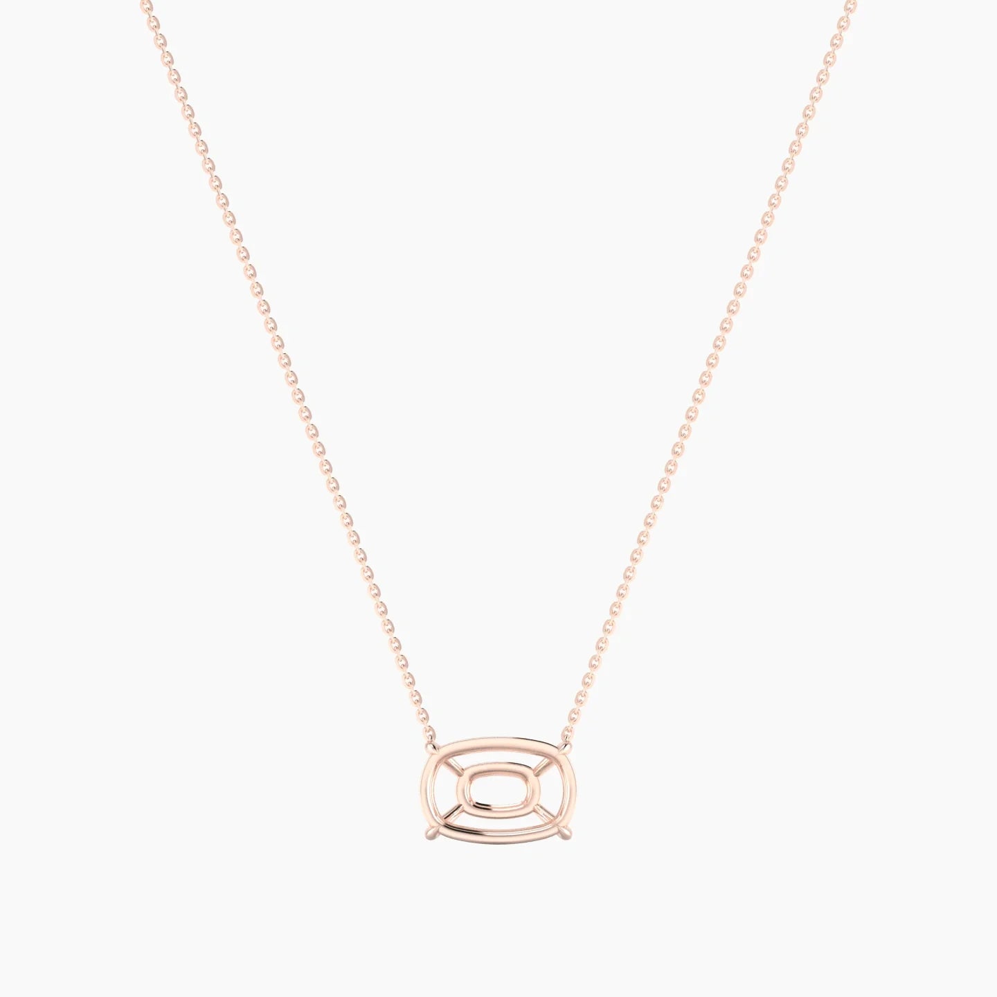 Solitaire | 18k Rose Gold 5-7.99 ct Cushion Cut Pendant Setting