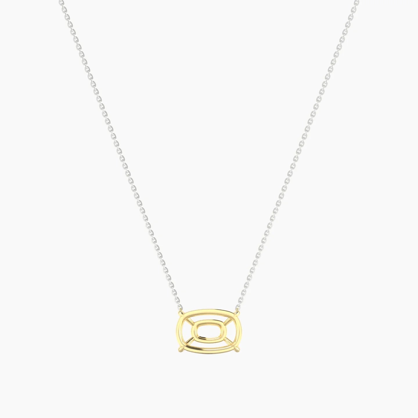 Solitaire | 18k White & Yellow Gold 5-7.99 ct Cushion Cut Pendant Setting
