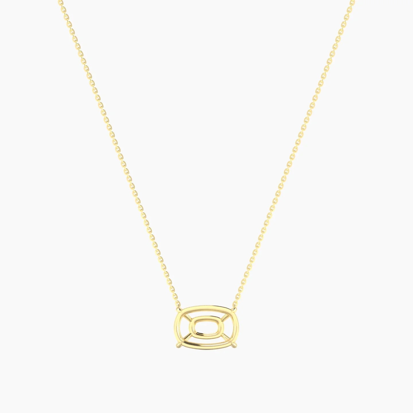 Solitaire | 18k Yellow Gold 5-7.99 ct Cushion Cut Pendant Setting