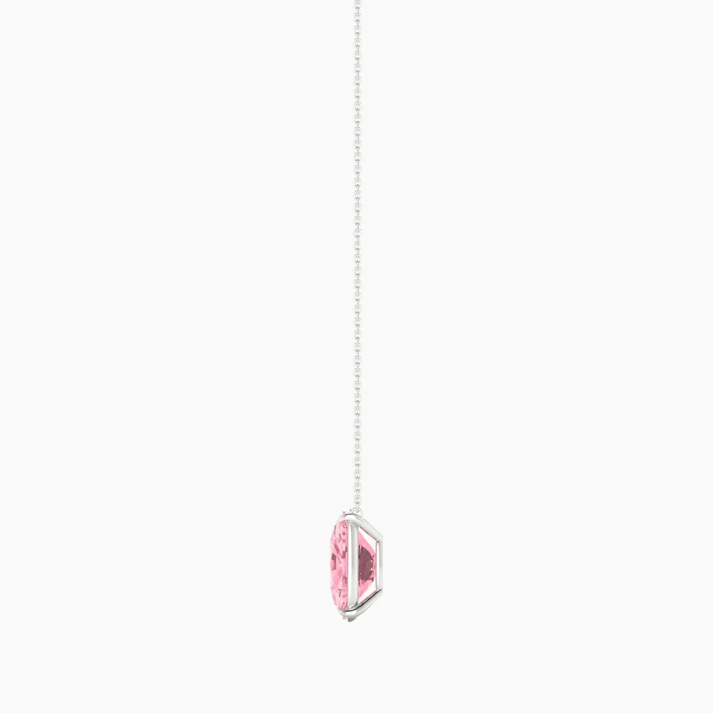 Solitaire | 18k White Gold 5 ct Pink Lab Diamond Cushion Cut Pendant