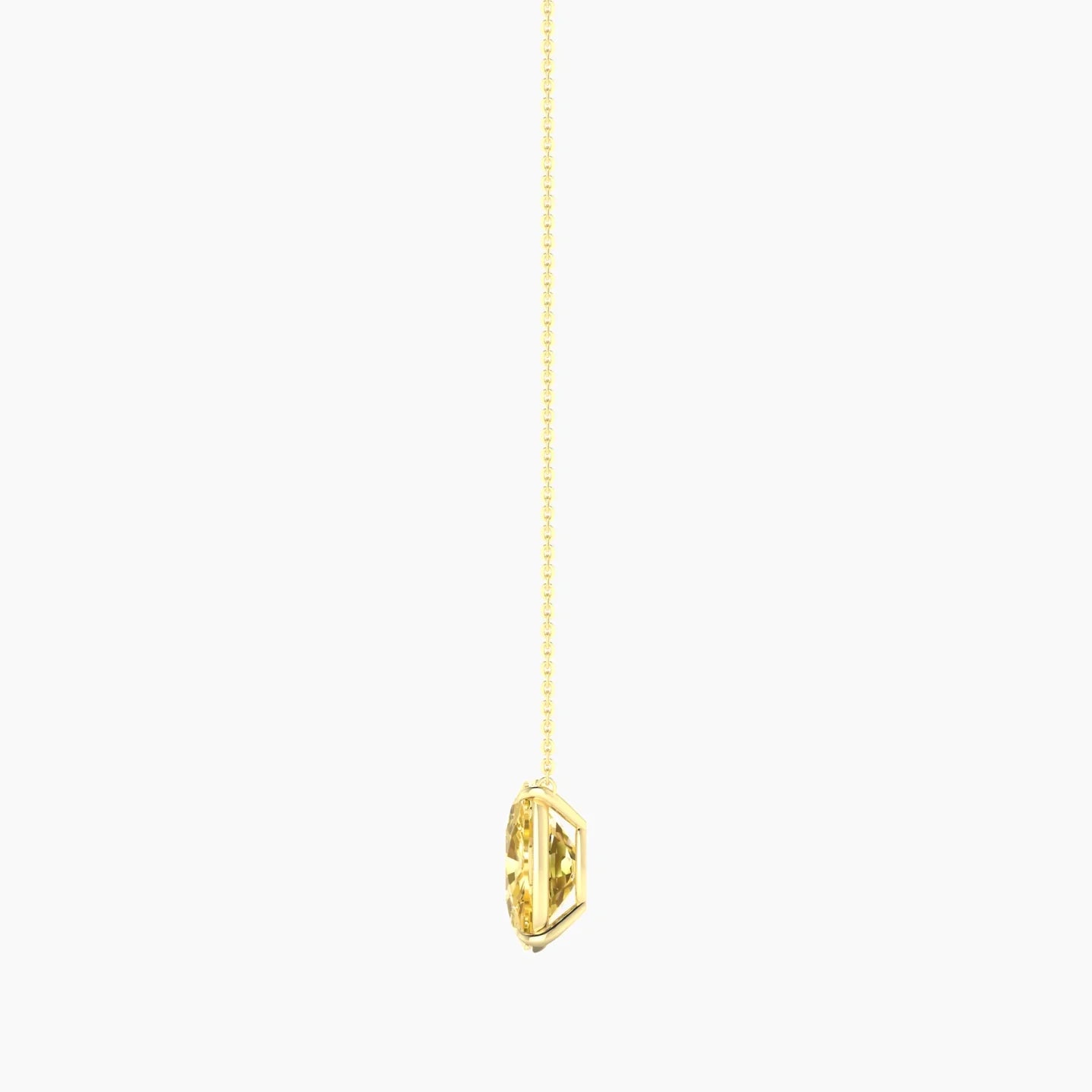 Solitaire | 18k Yellow Gold 5 ct Yellow Lab Diamond Cushion Cut Pendant