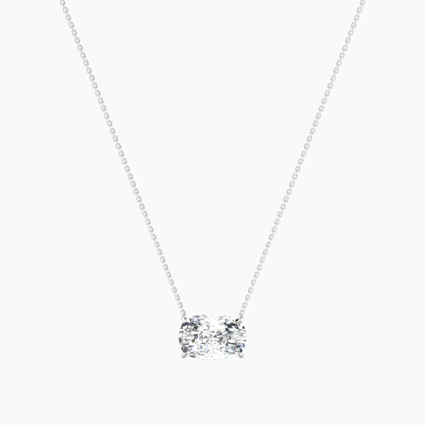 Solitaire | 18k White Gold 5 ct Lab Diamond Cushion Cut Pendant