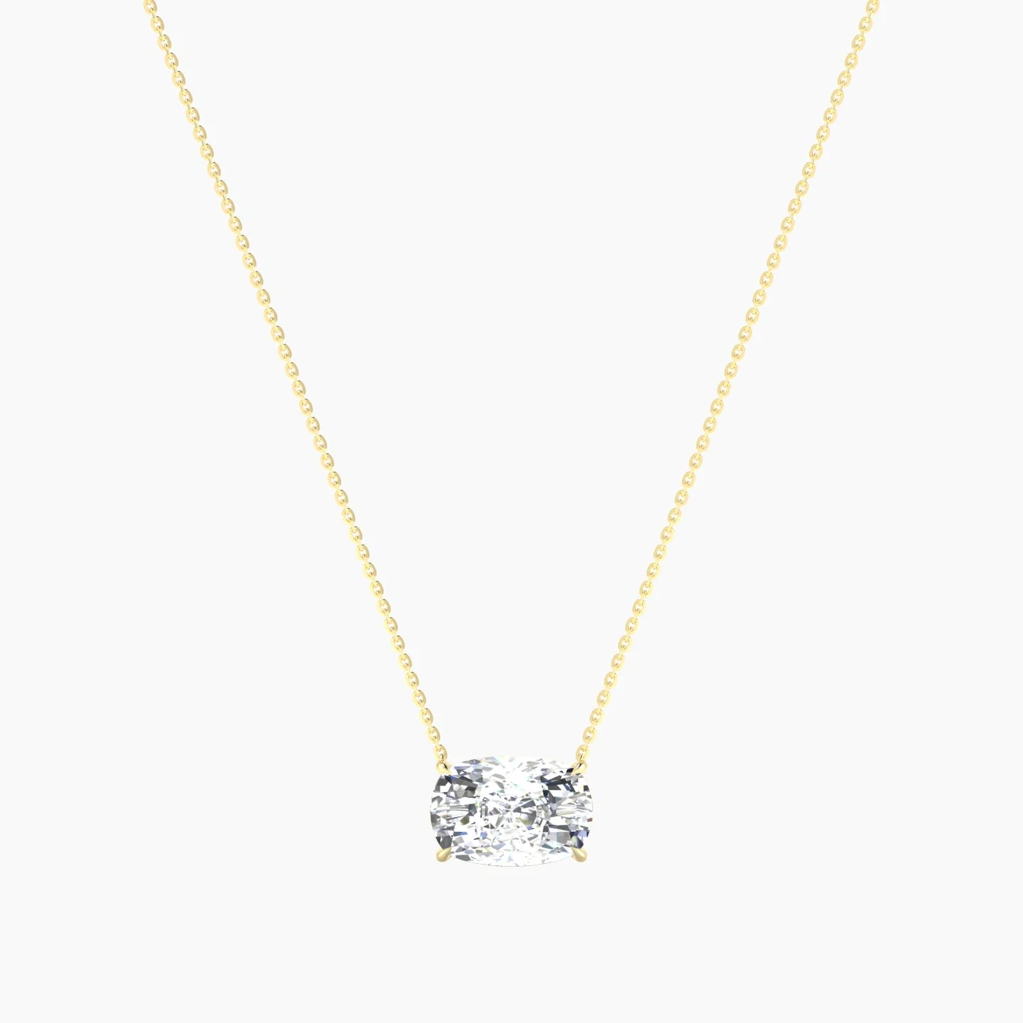 Solitaire | 18k Yellow Gold 5 ct Lab Diamond Cushion Cut Pendant