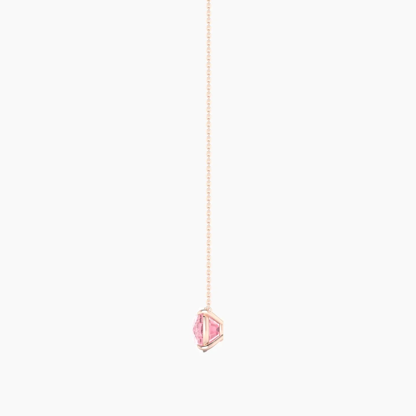 Solitaire | 18k Rose Gold 5 ct Pink Lab Diamond Cushion Cut Pendant