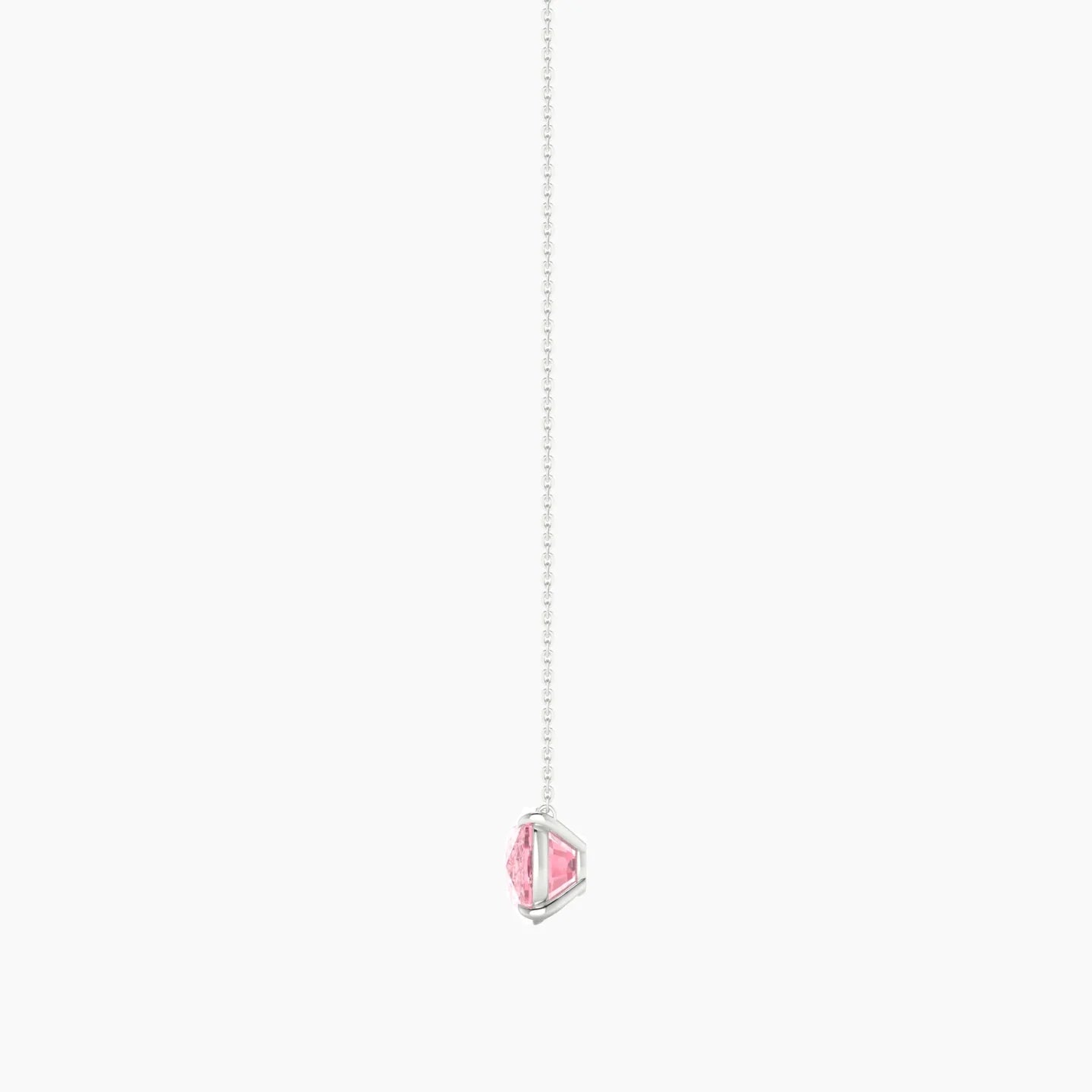 Solitaire | 18k White Gold 5 ct Pink Lab Diamond Cushion Cut Pendant