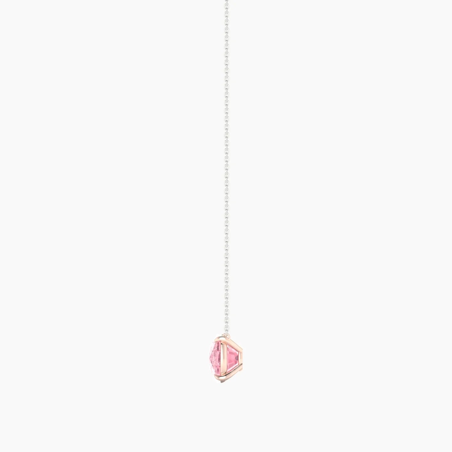 Solitaire | 18k White & Rose Gold 5 ct Pink Lab Diamond Cushion Cut Pendant