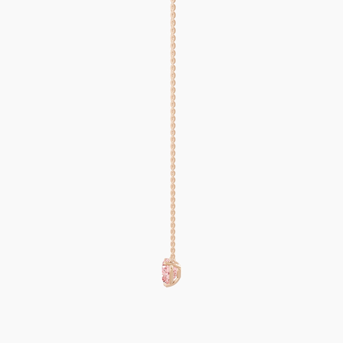 Solitaire | 18k Rose Gold 1 ct Pink Lab Diamond Heart Pendant