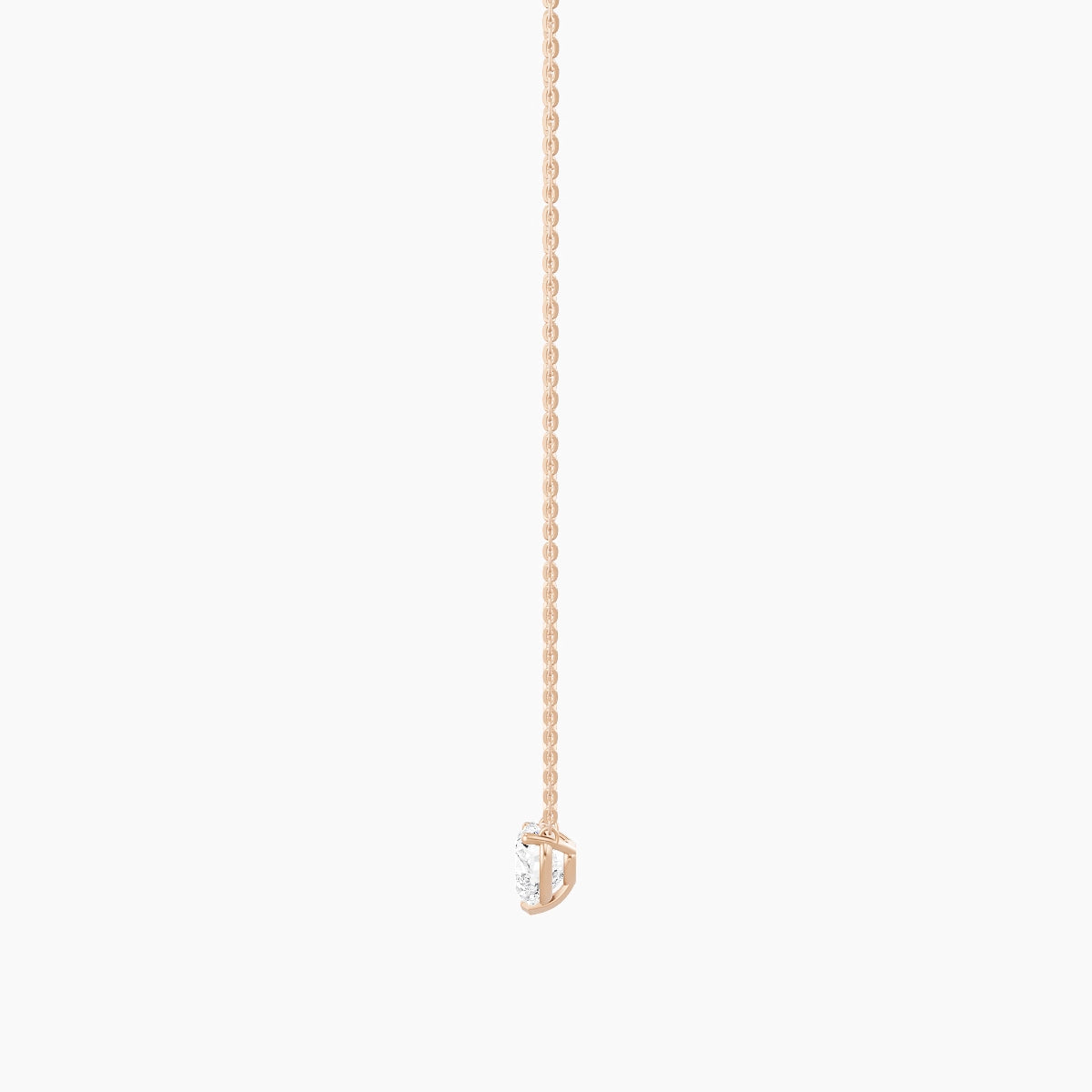 Solitaire | 18k Rose Gold 1 ct White Lab Diamond Heart Pendant