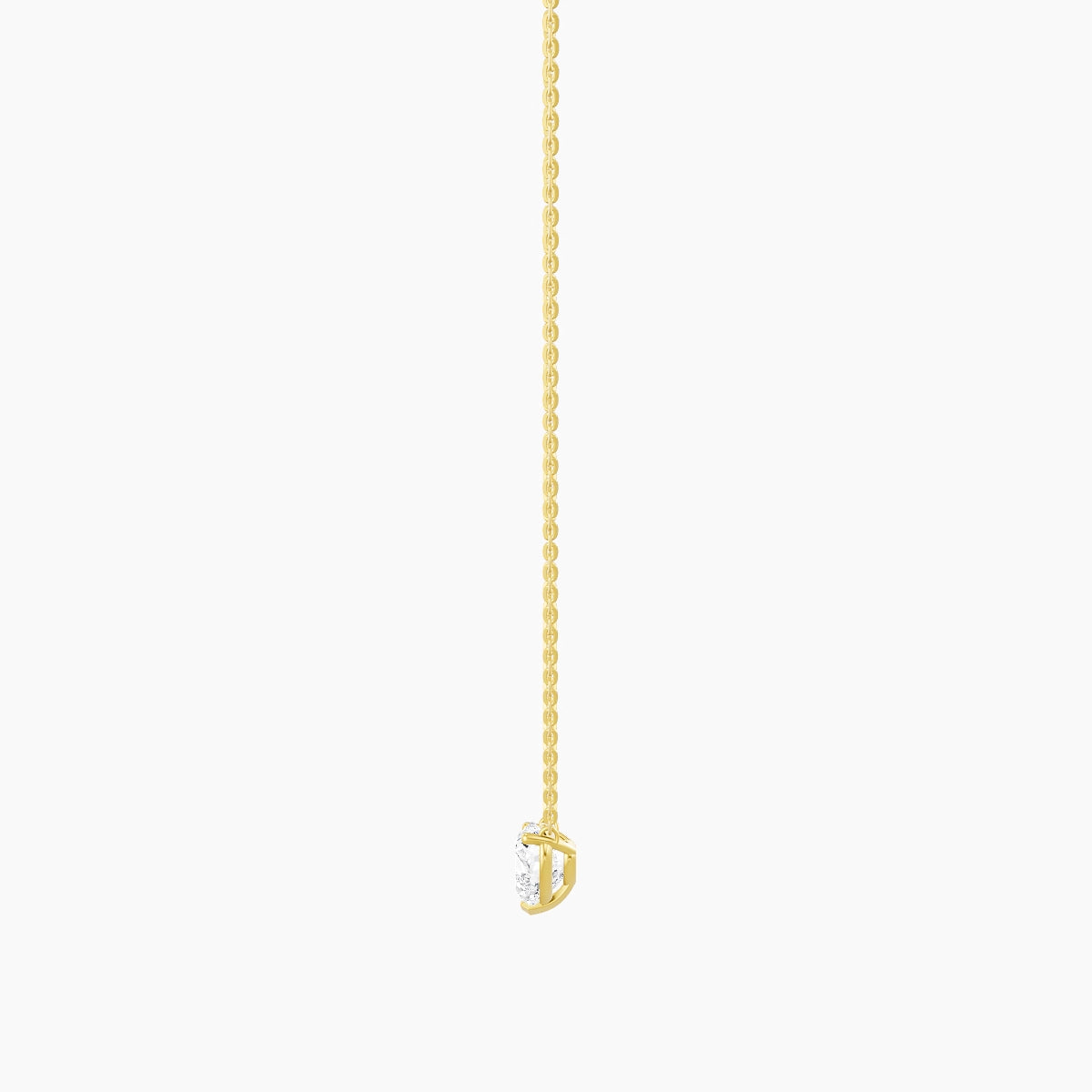 Solitaire | 18k Yellow Gold 1 ct White Lab Diamond Heart Pendant