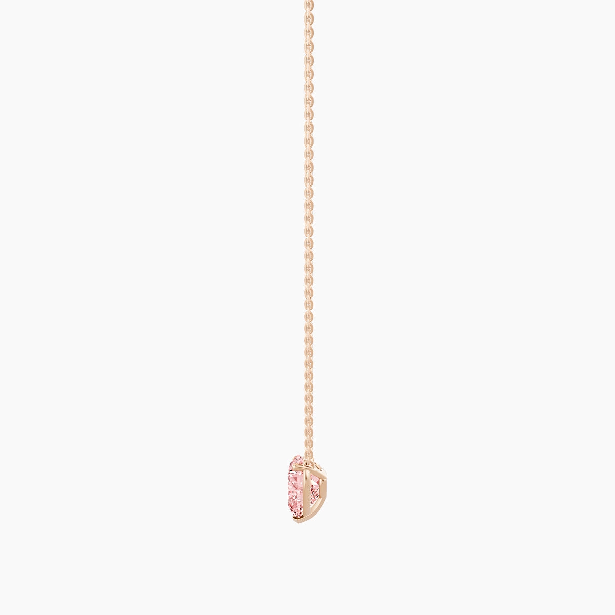 Solitaire | 18k Rose Gold 2 ct Pink Lab Diamond Heart Pendant