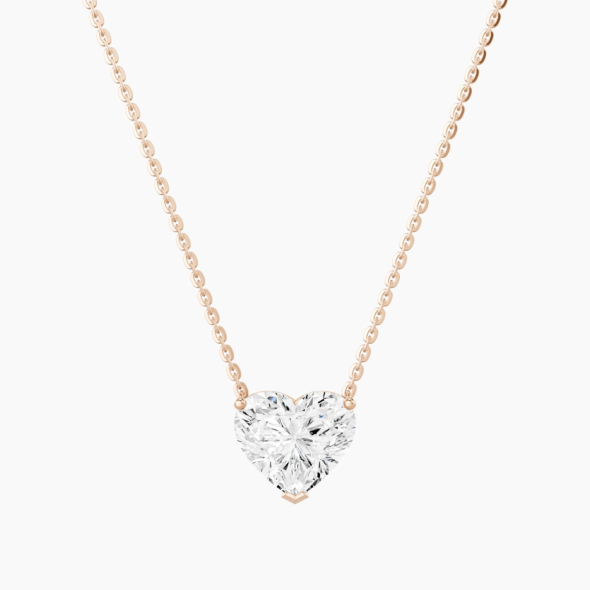 Solitaire | 18k Rose Gold 2 ct White Lab Diamond Heart Pendant