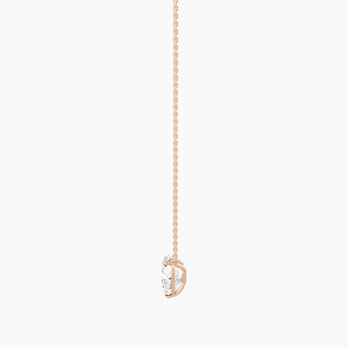 Solitaire | 18k Rose Gold 3 ct White Lab Diamond Heart Pendant
