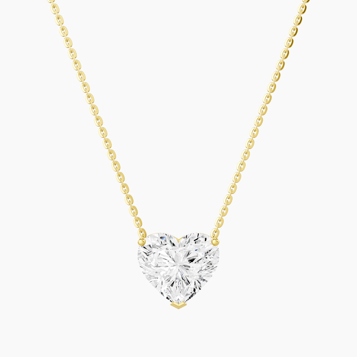 Solitaire | 18k Yellow Gold 3 ct White Lab Diamond Heart Pendant
