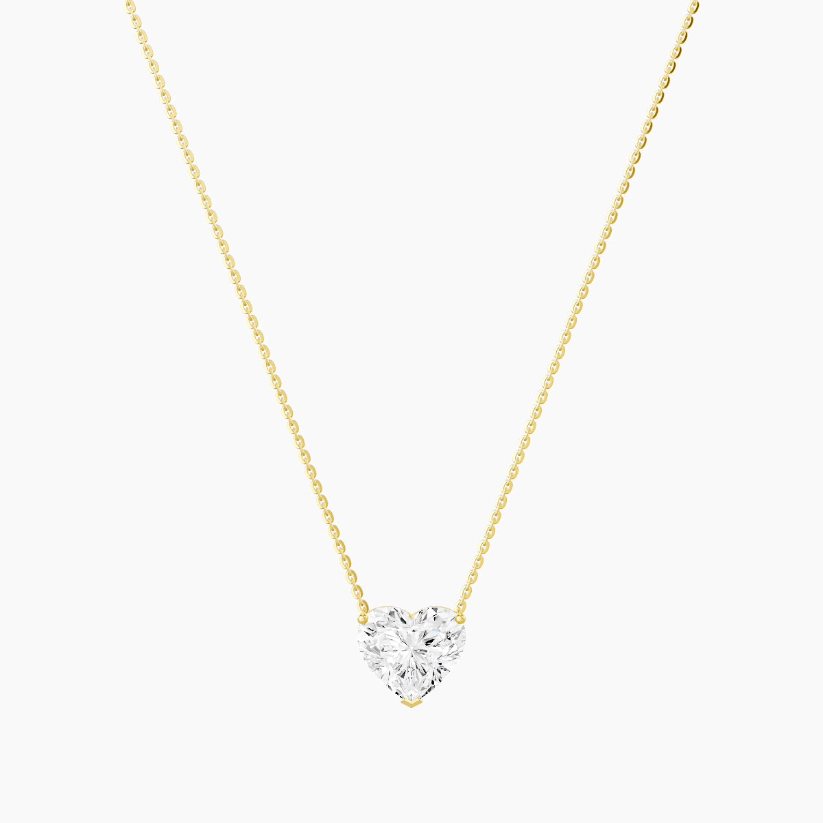 Solitaire | 18k Yellow Gold 3 ct White Lab Diamond Heart Pendant