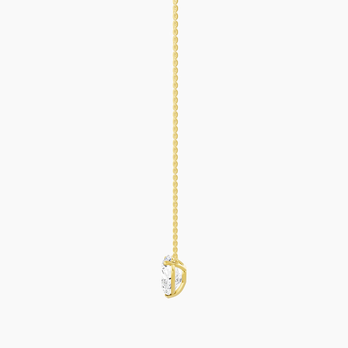Solitaire | 18k Yellow Gold 3 ct White Lab Diamond Heart Pendant