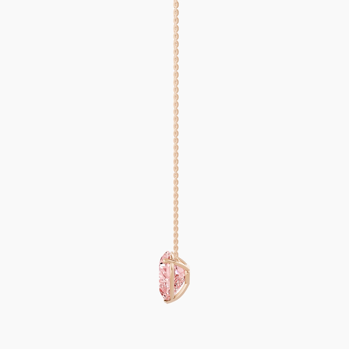 Solitaire | 18k Rose Gold 5 ct Pink Lab Diamond Heart Pendant