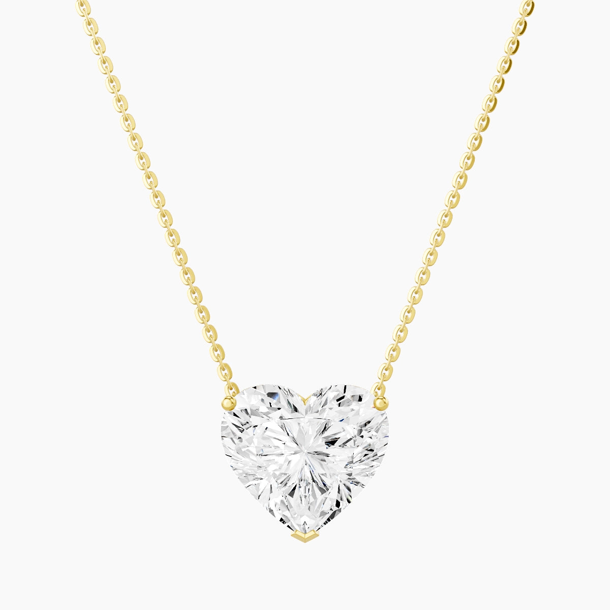 Solitaire | 18k Yellow Gold 5 ct White Lab Diamond Heart Pendant