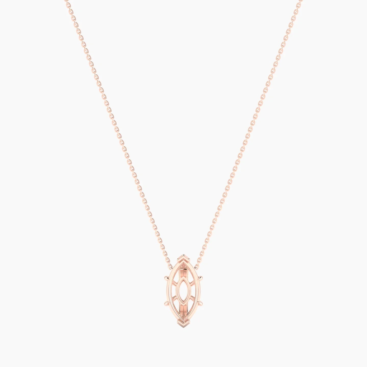 Solitaire | 18k Rose Gold 3-4.99 ct Marquise Cut Pendant Setting