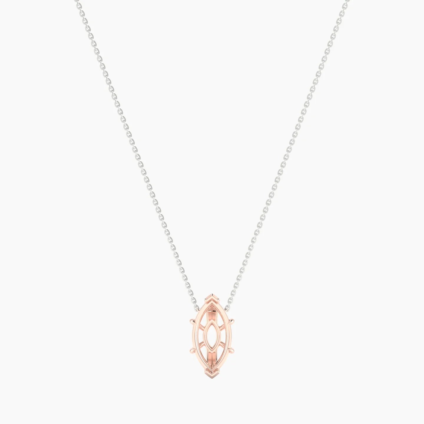 Solitaire | 18k White & Rose Gold 3-4.99 ct Marquise Cut Pendant Setting