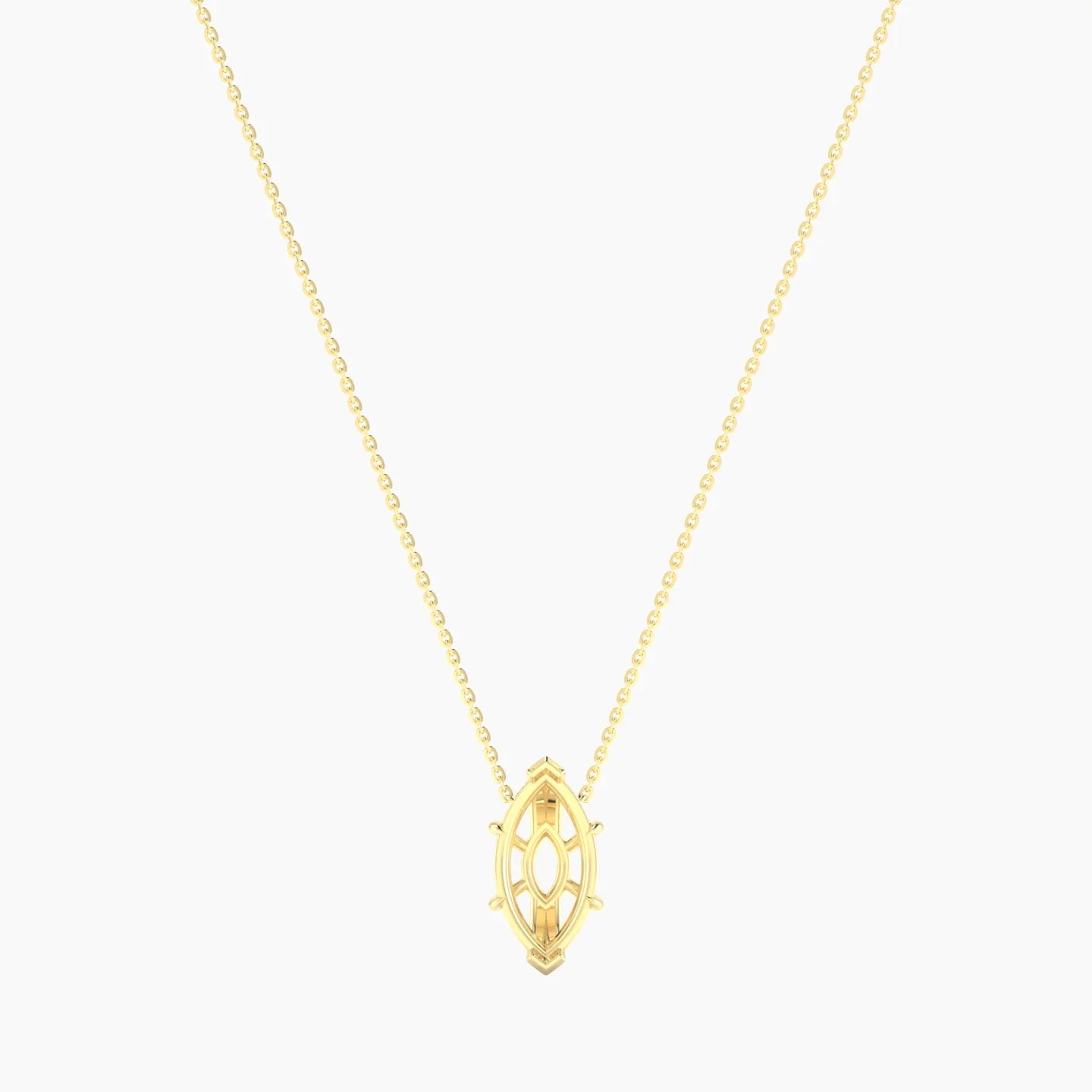 Solitaire | 18k Yellow Gold 3-4.99 ct Marquise Cut Pendant Setting