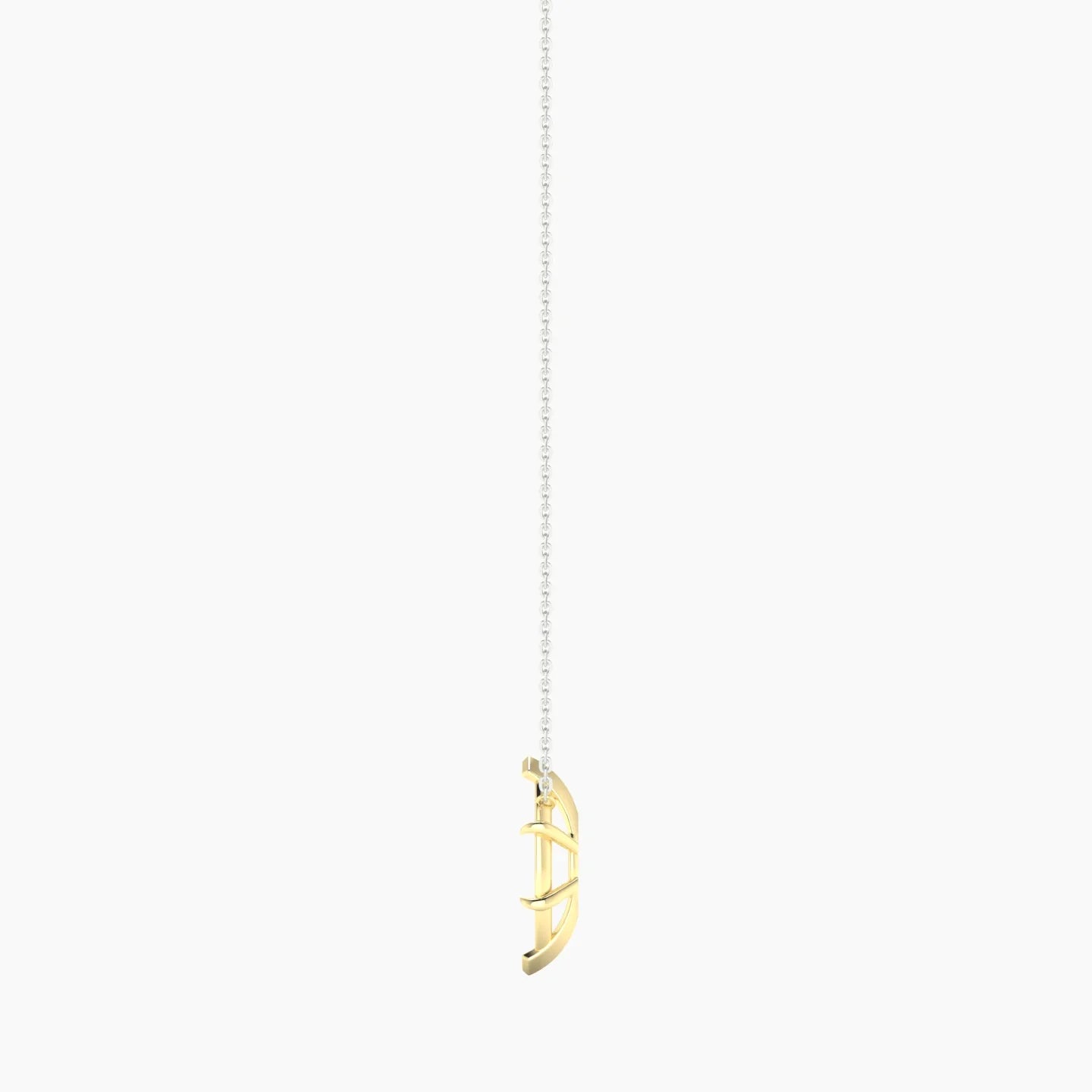 Solitaire | 18k White & Yellow Gold 3-4.99 ct Marquise Cut Pendant Setting