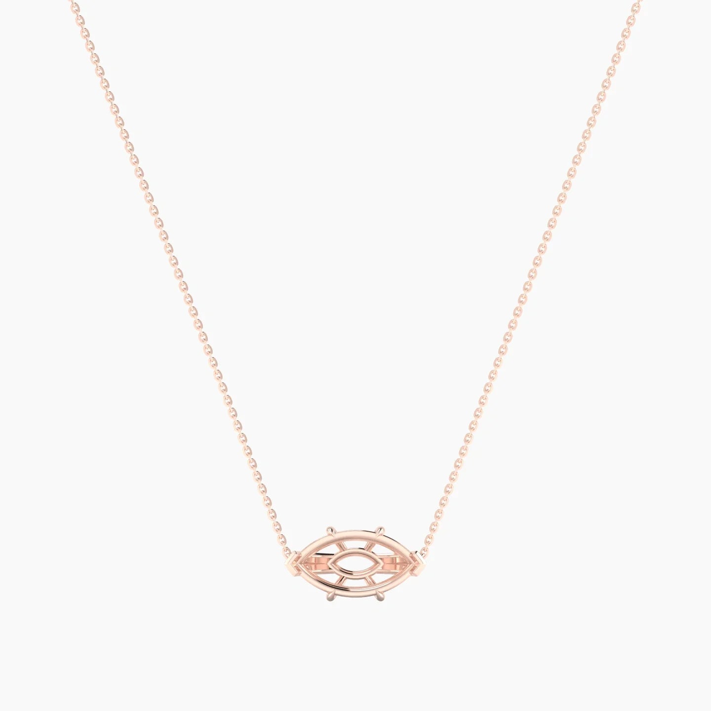 Solitaire | 18k Rose Gold 3-4.99 ct Marquise Cut Pendant Setting