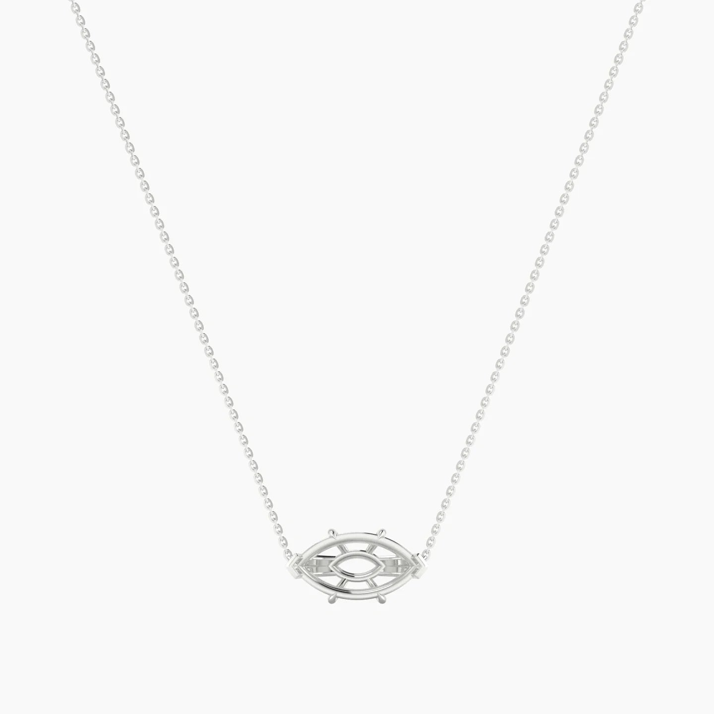 Solitaire | 18k White Gold 3-4.99 ct Marquise Cut Pendant Setting