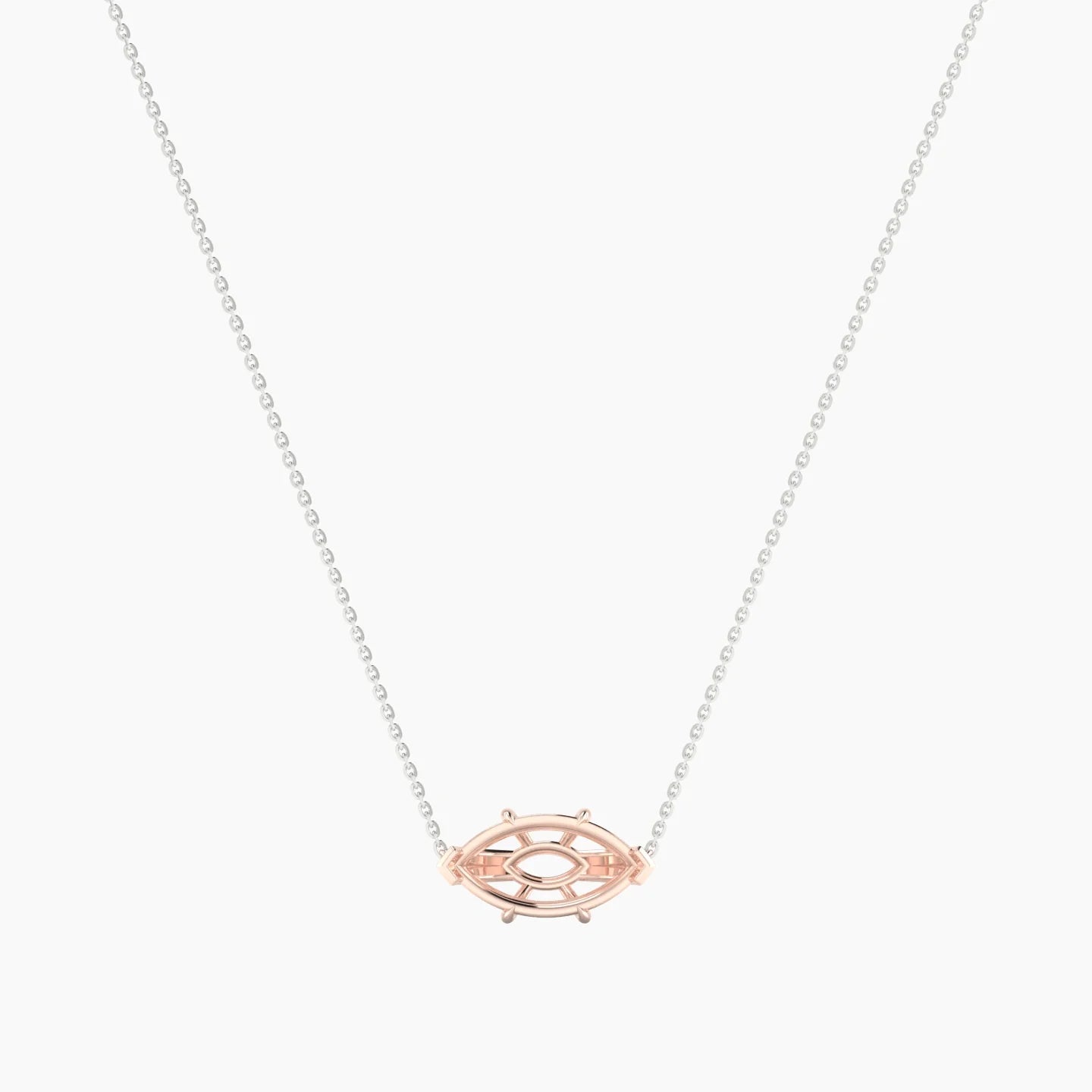 Solitaire | 18k White & Rose Gold 3-4.99 ct Marquise Cut Pendant Setting