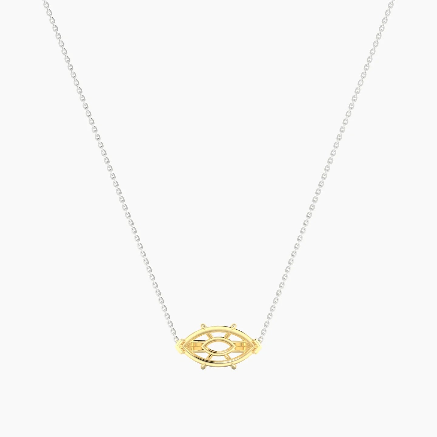 Solitaire | 18k White & Yellow Gold 3-4.99 ct Marquise Cut Pendant Setting