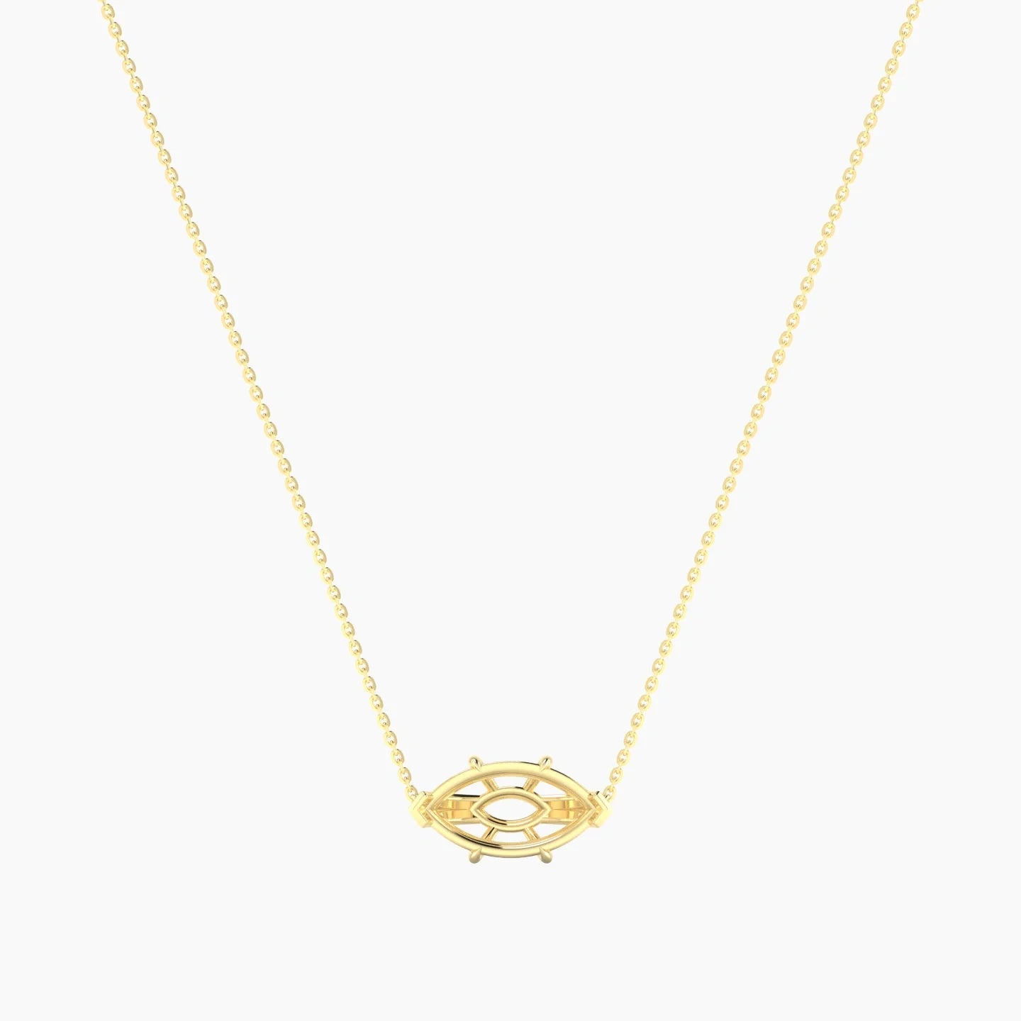 Solitaire | 18k Yellow Gold 3-4.99 ct Marquise Cut Pendant Setting