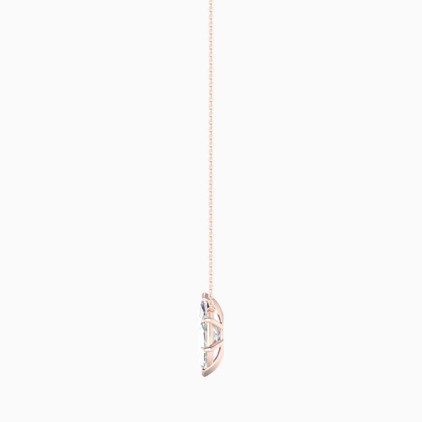 Solitaire | 18k Rose Gold 3 ct Lab Diamond Marquise Cut Pendant