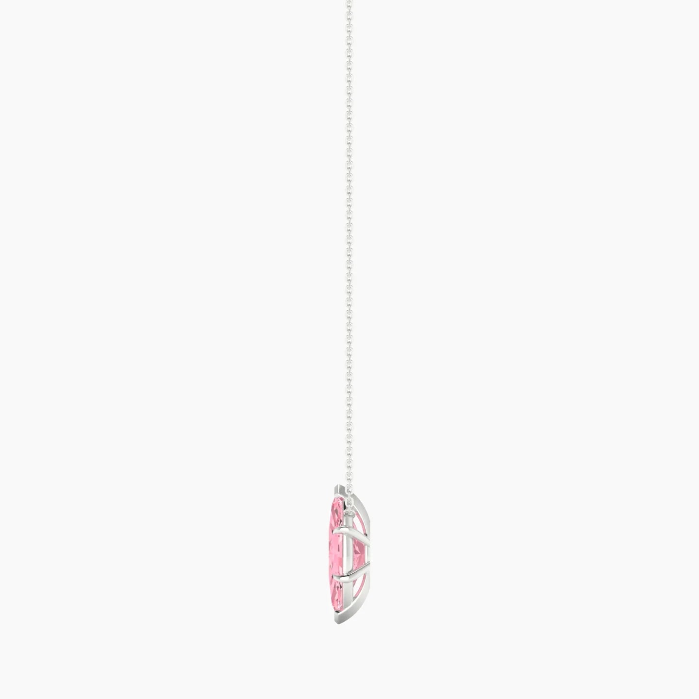 Solitaire | 18k White Gold 3 ct Pink Lab Diamond Marquise Cut Pendant