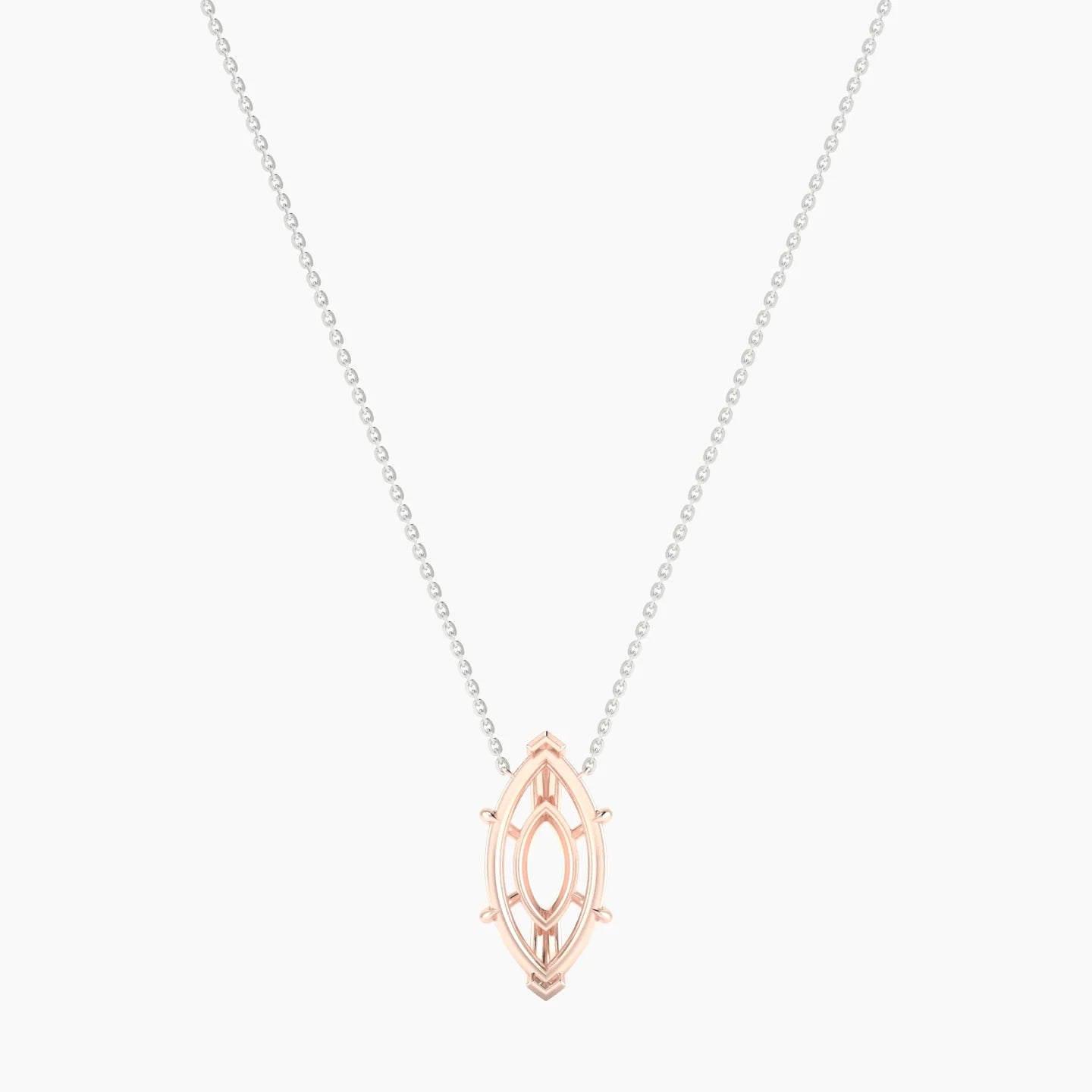 Solitaire | 18k White & Rose Gold 5-7.99 ct Marquise Cut Pendant Setting
