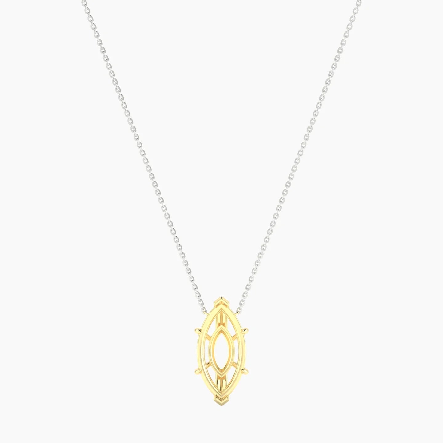 Solitaire | 18k White & Yellow Gold 5-7.99 ct Marquise Cut Pendant Setting