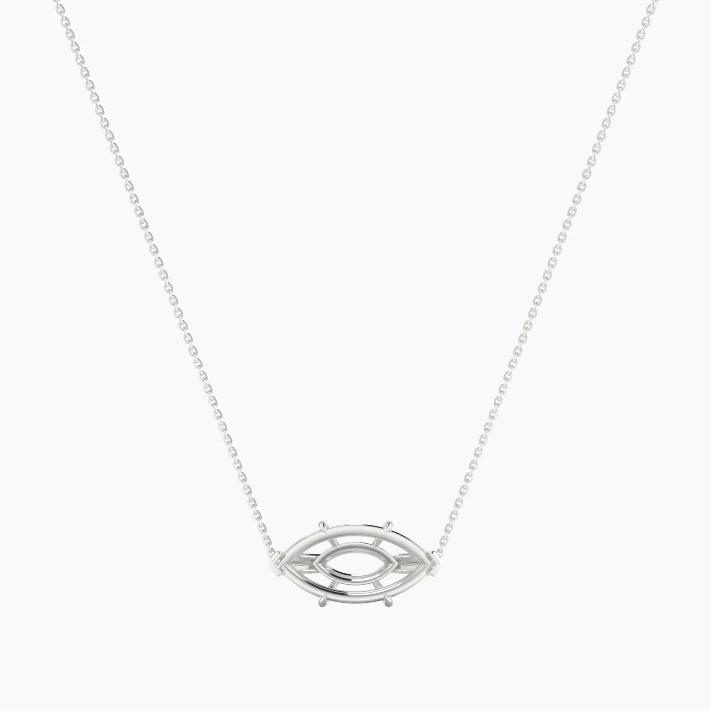 Solitaire | 18k White Gold 5-7.99 ct Marquise Cut Pendant Setting