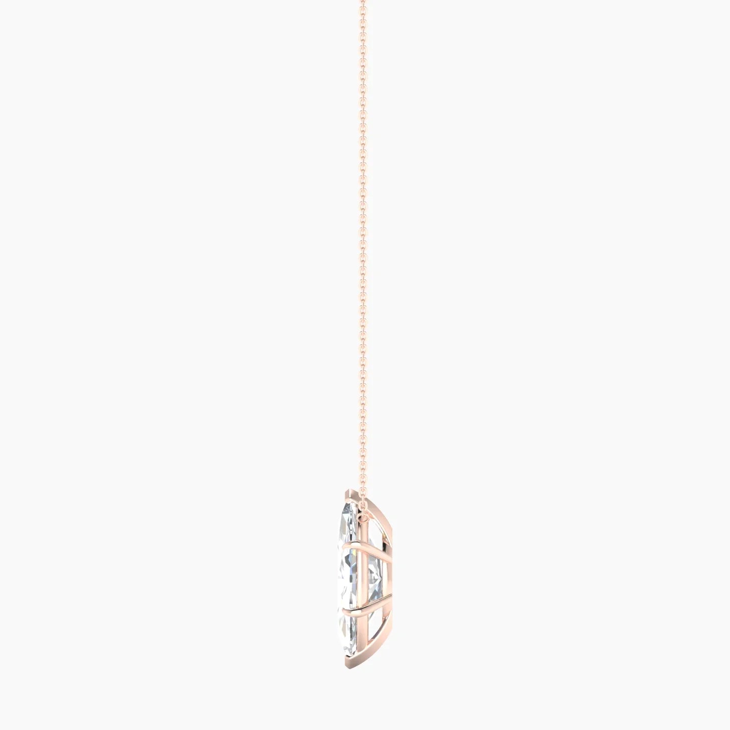 Solitaire | 18k Rose Gold 5 ct Lab Diamond Marquise Cut Pendant