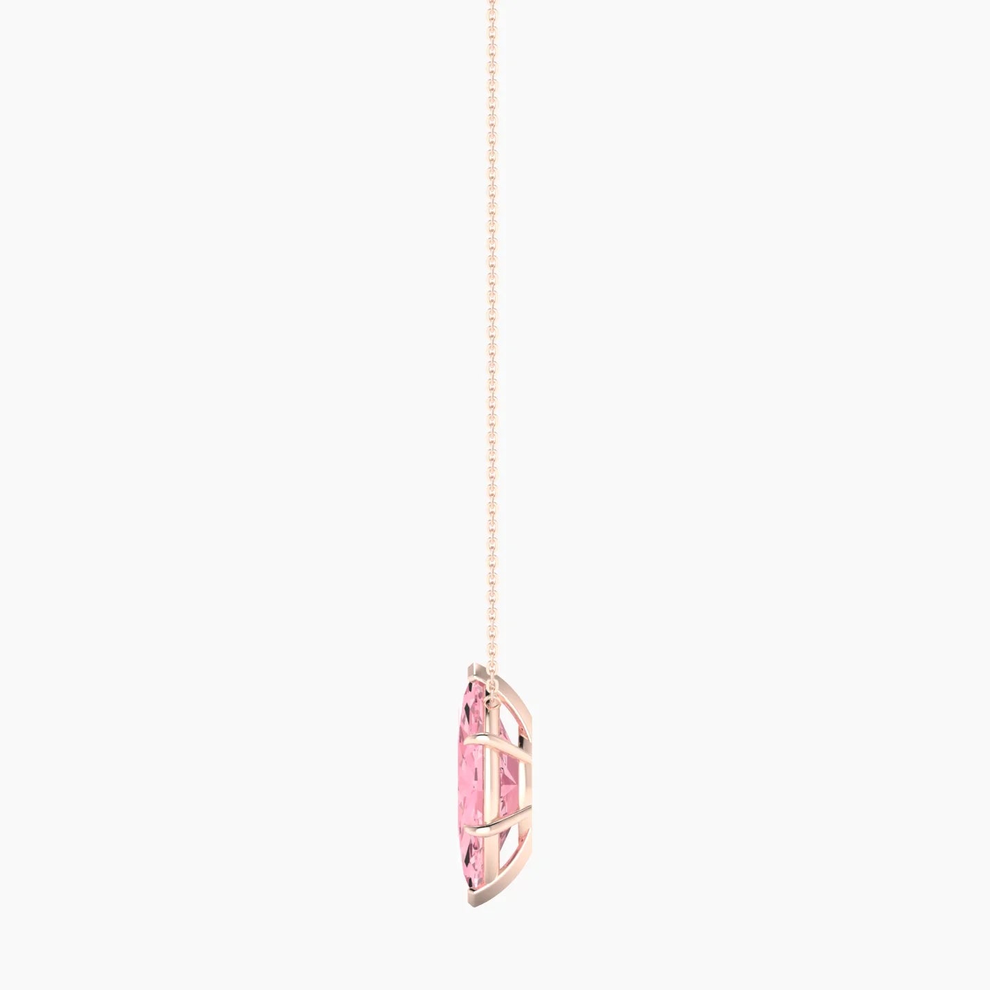 Solitaire | 18k Rose Gold 5 ct Pink Lab Diamond Marquise Cut Pendant