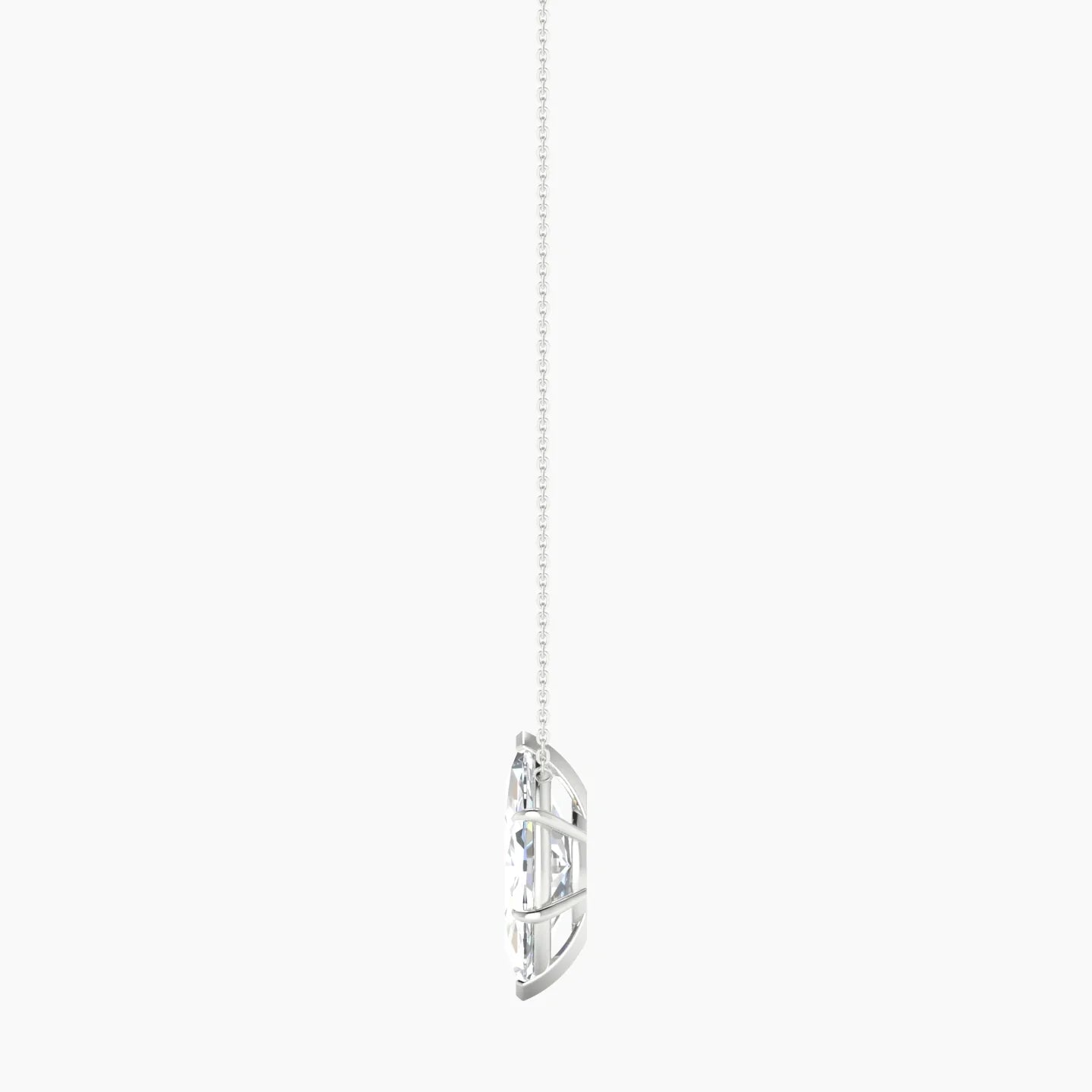 Solitaire | 18k White Gold 5 ct Lab Diamond Marquise Cut Pendant