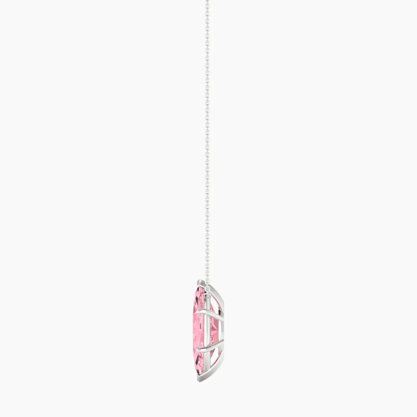 Solitaire | 18k White Gold 5 ct Pink Lab Diamond Marquise Cut Pendant