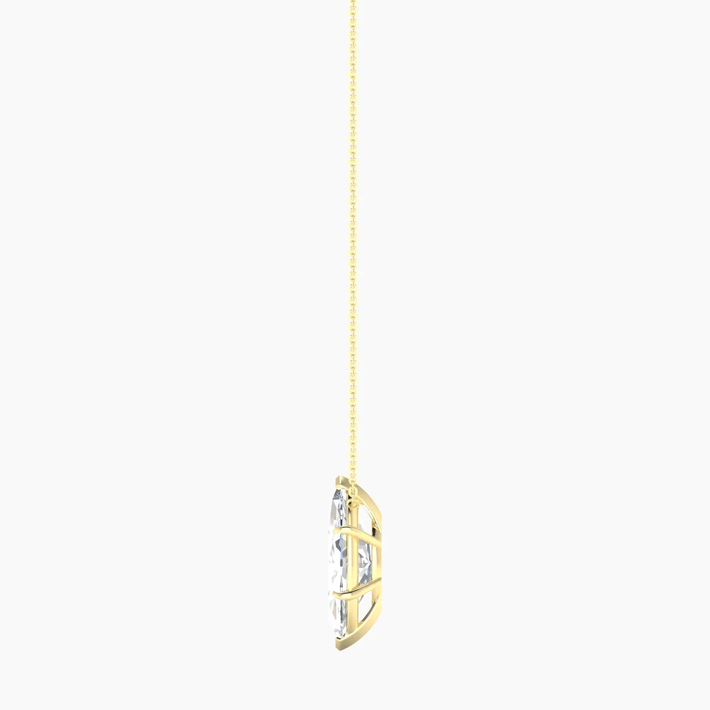 Solitaire | 18k Yellow Gold 5 ct Lab Diamond Marquise Cut Pendant
