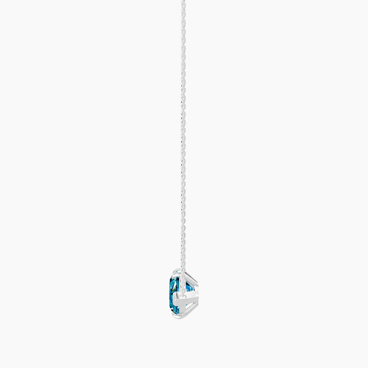 Solitaire | 18k White Gold 5 ct Blue Lab Diamond Marquise Pendant