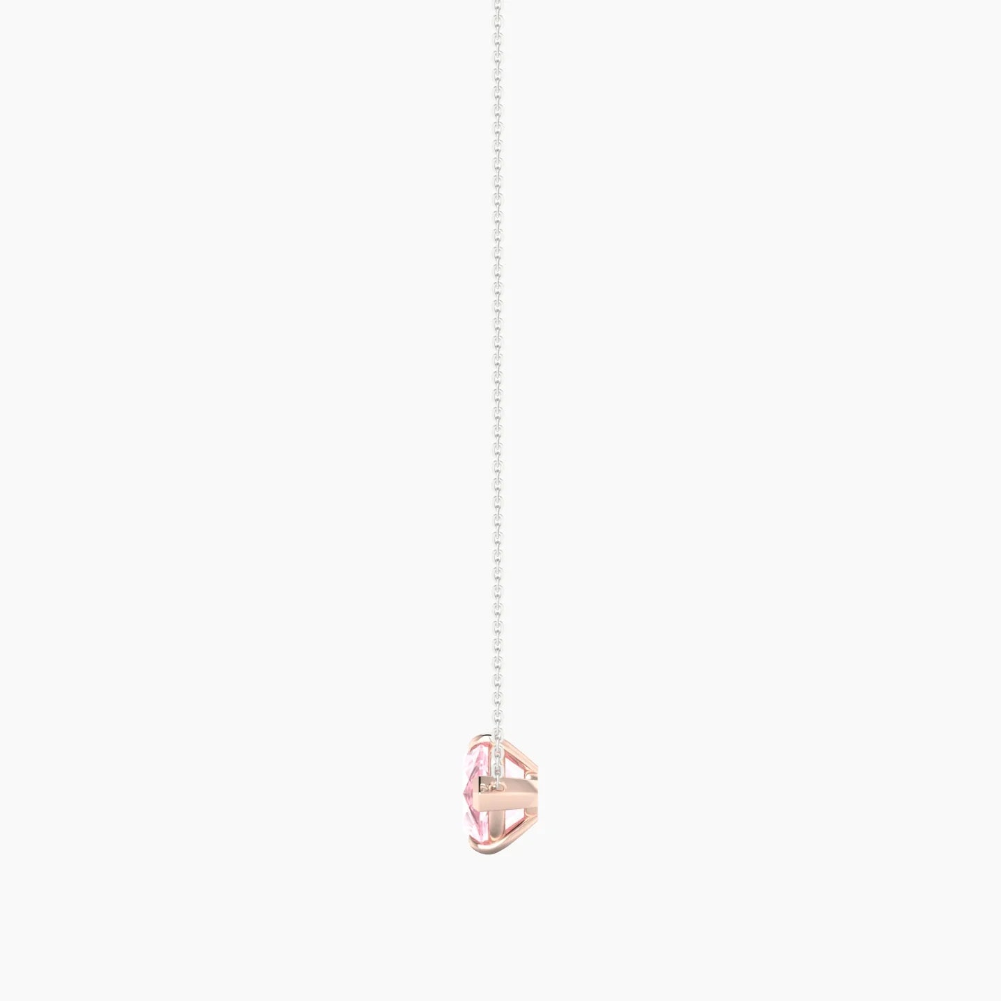 Solitaire | 18k White & Rose Gold 5 ct Pink Lab Diamond Marquise Cut Pendant