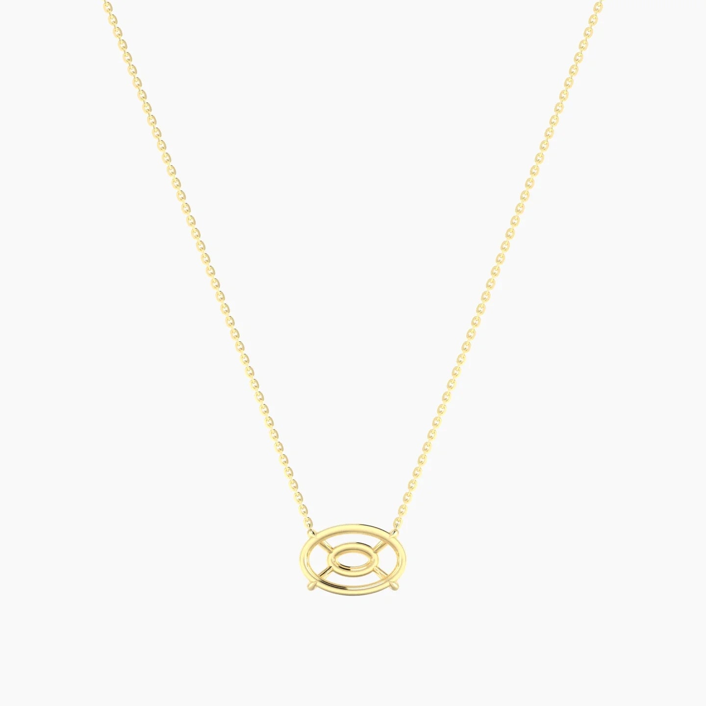 Solitaire | 18k Yellow Gold 3-4.99 ct Oval Cut Pendant Setting