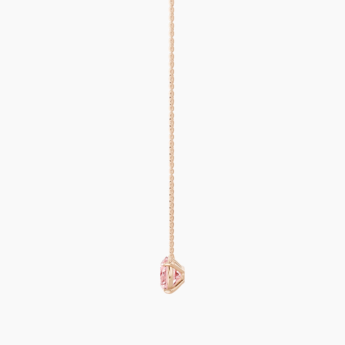 Solitaire | 18k Rose Gold 3 ct Pink Lab Diamond Oval Pendant
