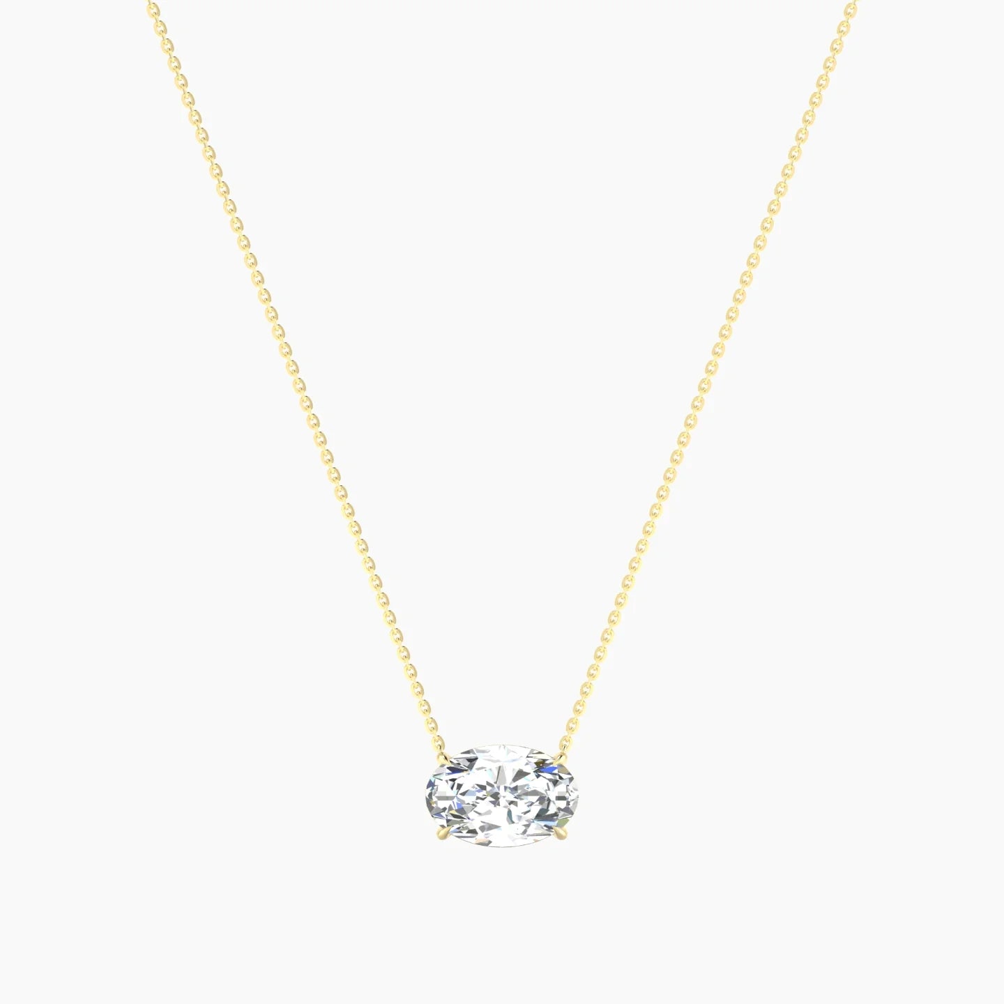 Solitaire | 18k Yellow Gold 3 ct Lab Diamond Oval Cut Pendant